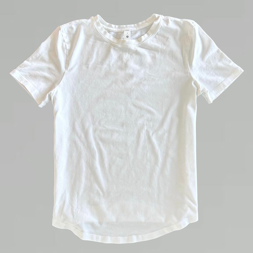 Lululemon Love Curved-Hem Crewneck Tee White Pima Cotton Short Sleeve Shirt 2